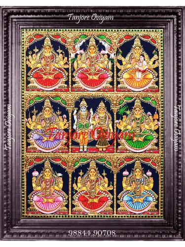 Goddess Astalakshmi Tanjore Painting